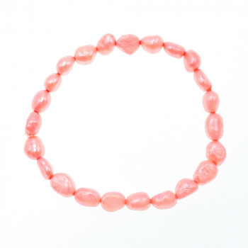 Sky Jewelry Браслет на резинке морской крашенный жемчуг  Розовый