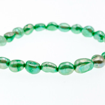 Sky Jewelry Браслет на резинке морской крашенный жемчуг  Зеленый