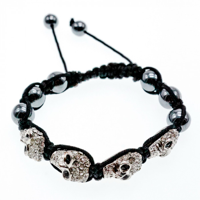 Sky Jewelry Браслет Шамбала с фианитами  Череп