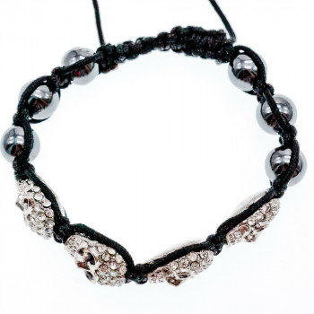 Sky Jewelry Браслет Шамбала с фианитами  Череп