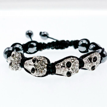 Sky Jewelry Браслет Шамбала с фианитами  Череп