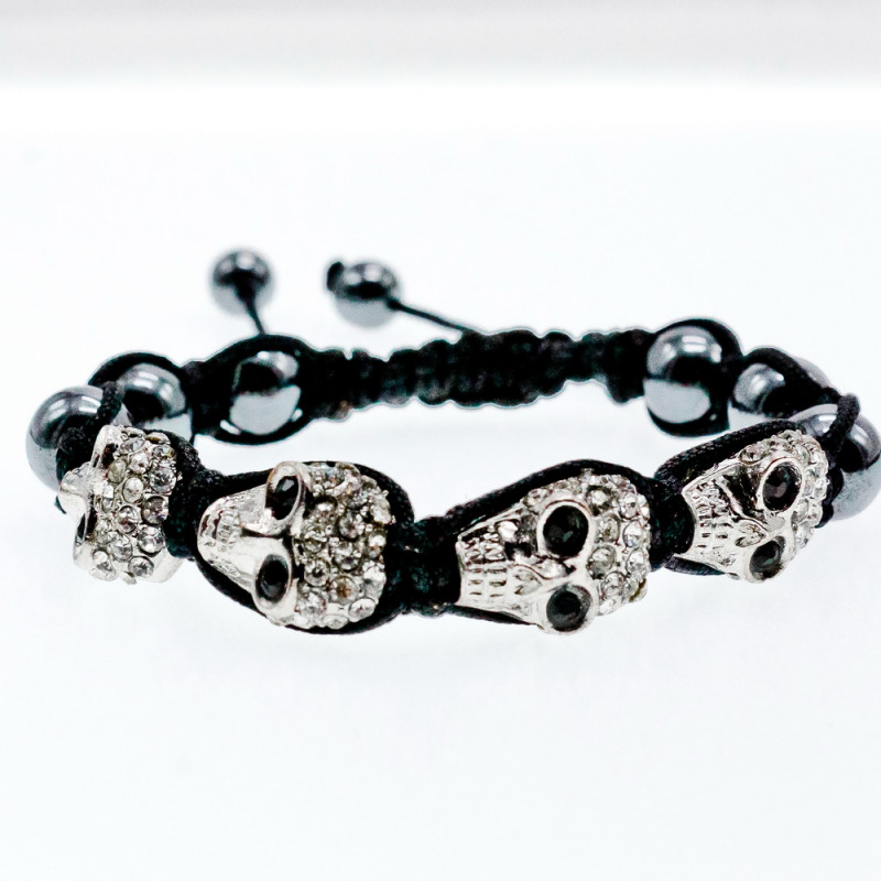 Sky Jewelry Браслет Шамбала с фианитами  Череп