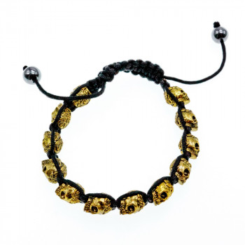 Sky Jewelry Браслет Шамбала  Золотые черепа