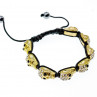 Sky Jewelry Браслет Шамбала с фианитами Золотой череп