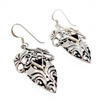 Sky Jewelry Серебряные серьги с эмалью  Винтаж