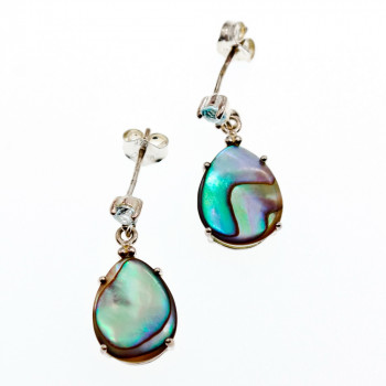 Sky Jewelry Серебряные серьги с камнями гелиотис и топаз