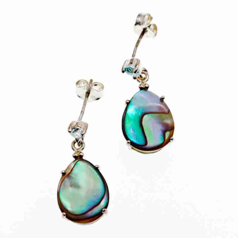 Sky Jewelry Серебряные серьги с камнями гелиотис и топаз