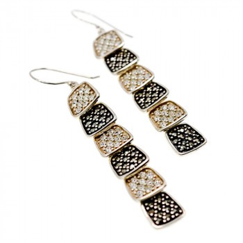 Sky Jewelry Серебряные серьги с марказитом и фианитами   Вечеринка