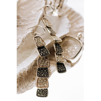 Sky Jewelry Серебряные серьги с марказитом и фианитами   Вечеринка