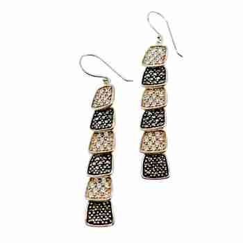 Sky Jewelry Серебряные серьги с марказитом и фианитами   Вечеринка