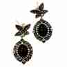 Sky Jewelry Серебряные серьги с марказитом и ониксом