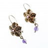 Sky Jewelry Серебряные серьги с аметистом и марказитом