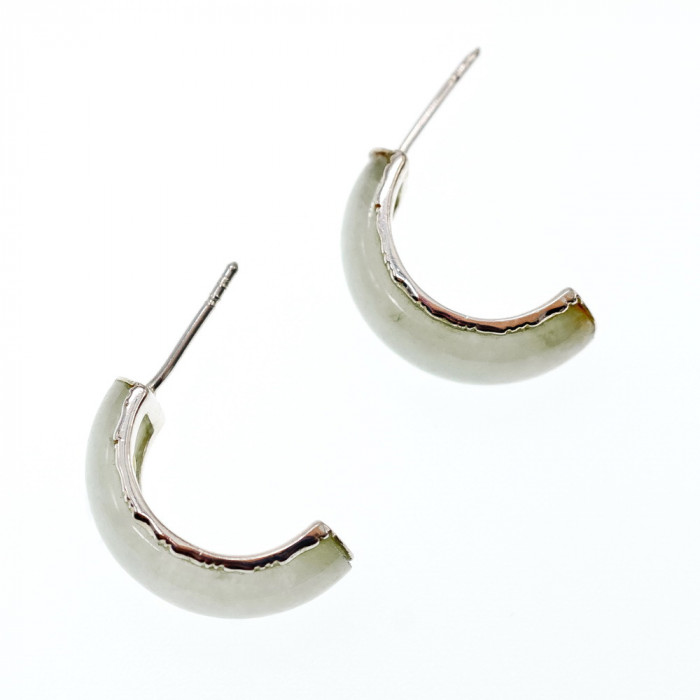 Sky Jewelry Серебряные серьги с нефритом