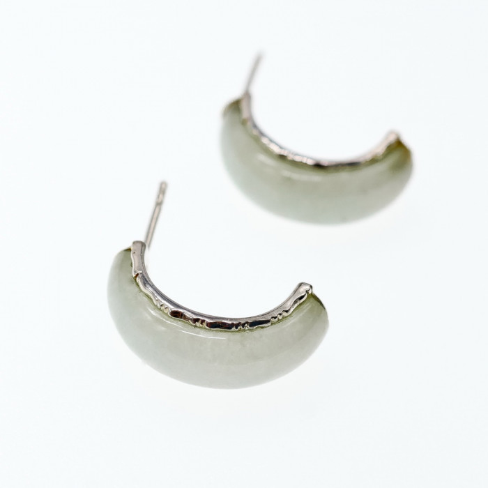Sky Jewelry Серебряные серьги с нефритом