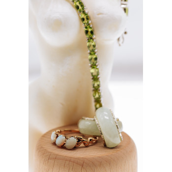 Sky Jewelry Серебряные серьги с нефритом