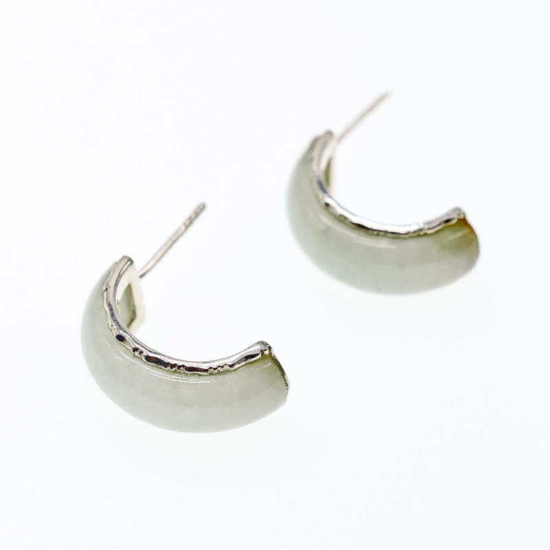 Sky Jewelry Серебряные серьги с нефритом
