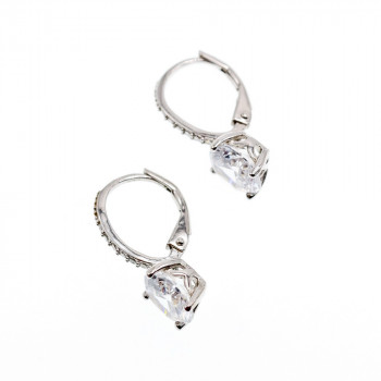 Sky Jewelry Серебряные серьги с фианитами  Сияй