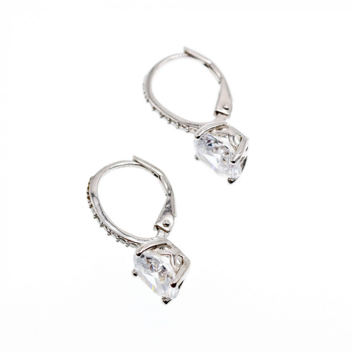 Sky Jewelry Серебряные серьги с фианитами  Сияй