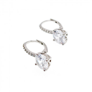 Sky Jewelry Серебряные серьги с фианитами  Сияй