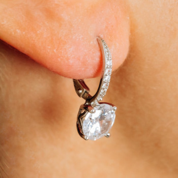 Sky Jewelry Серебряные серьги с фианитами  Сияй