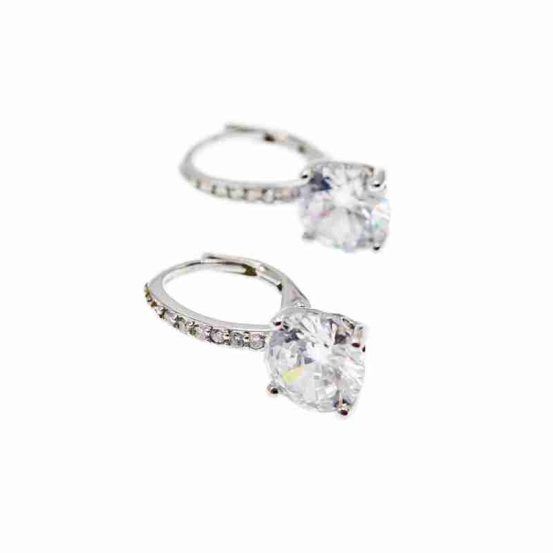 Sky Jewelry Серебряные серьги с фианитами  Сияй