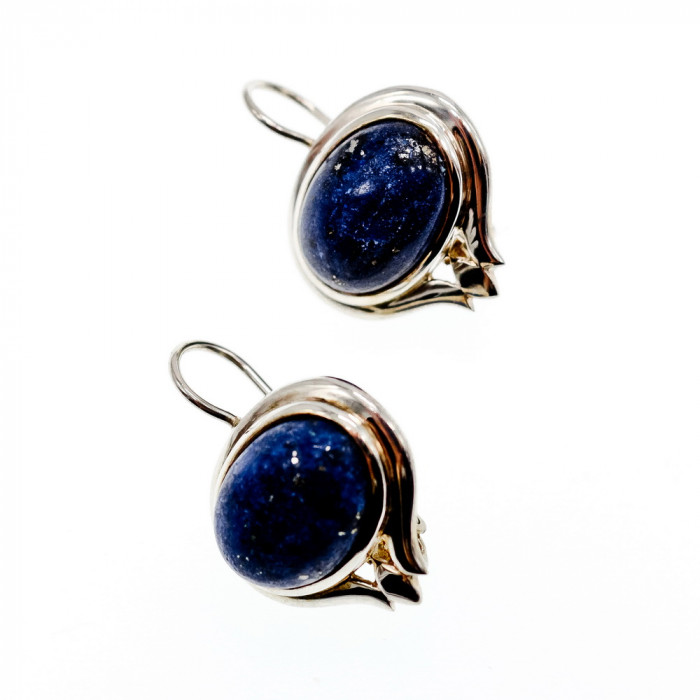 Sky Jewelry Серебряные серьги с камнем содалит