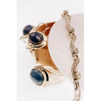 Sky Jewelry Серебряные серьги с камнем содалит