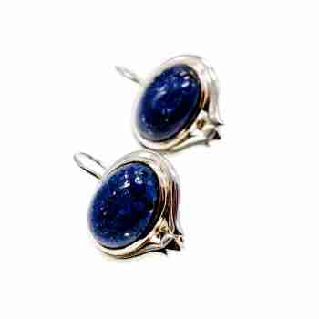Sky Jewelry Серебряные серьги с камнем содалит
