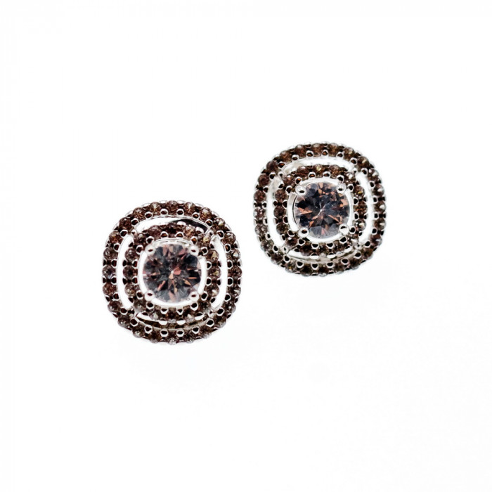 Sky Jewelry Серебряные серьги с фианитами  Праздник