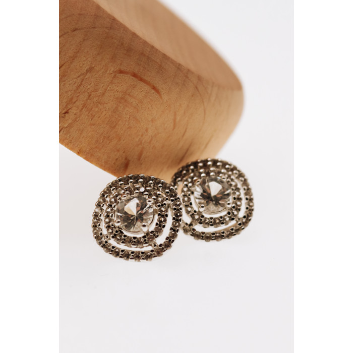 Sky Jewelry Серебряные серьги с фианитами  Праздник