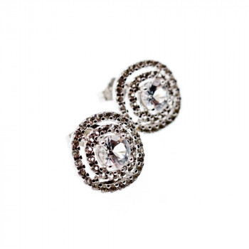 Sky Jewelry Серебряные серьги с фианитами  Праздник