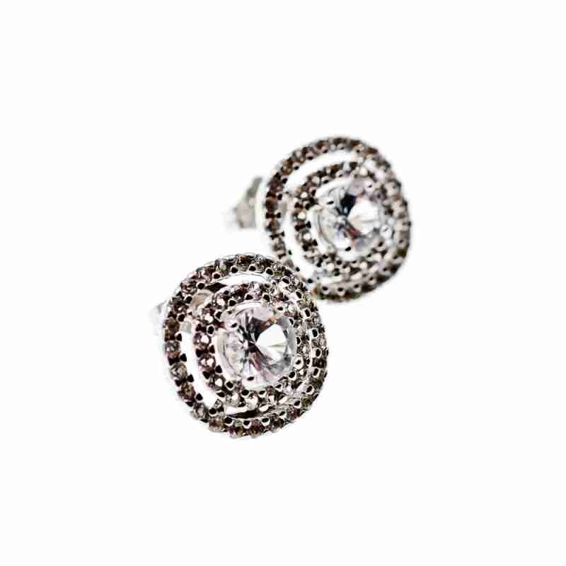Sky Jewelry Серебряные серьги с фианитами  Праздник