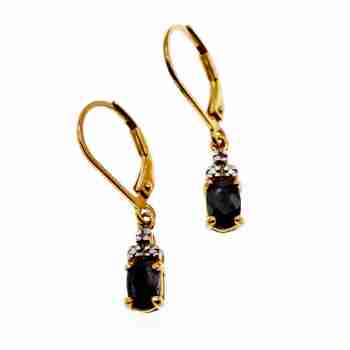 Sky Jewelry Серебряные серьги с позолоте с сапфиром