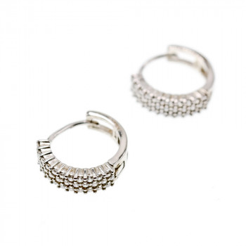 Sky Jewelry Серебряные серьги с белыми сапфирами