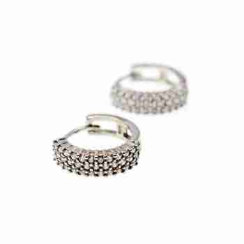 Sky Jewelry Серебряные серьги с белыми сапфирами
