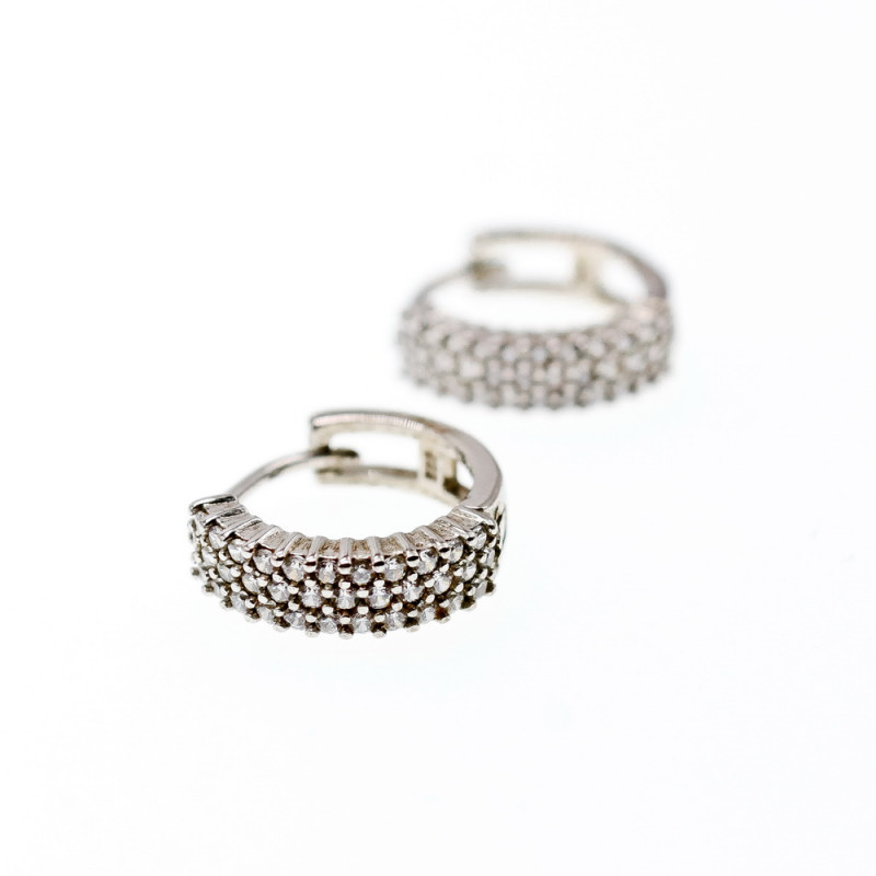 Sky Jewelry Серебряные серьги с белыми сапфирами