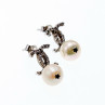 Sky Jewelry Серебряные серьги с жемчугом и фианитами