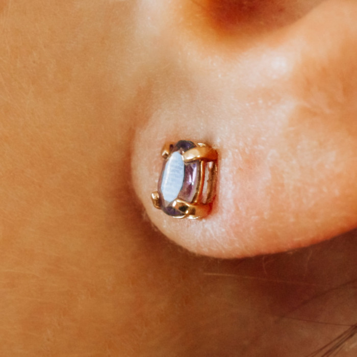 Sky Jewelry Золотые серьги с турмалином