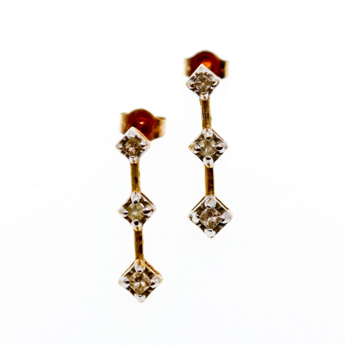 Sky Jewelry Золотые серьги с бриллиантами