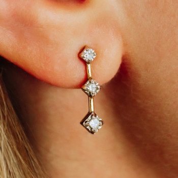 Sky Jewelry Золотые серьги с бриллиантами