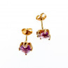 Sky Jewelry Золотые серьги с аметистом и бриллиантом  Сердце