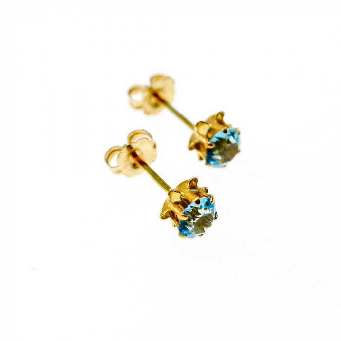 Sky Jewelry Золотые серьги с топазом  Счастье