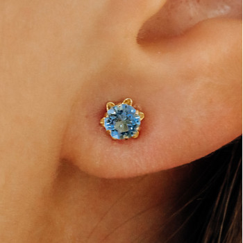 Sky Jewelry Золотые серьги с топазом  Счастье