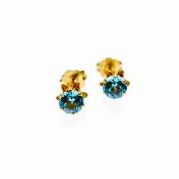 Sky Jewelry Золотые серьги с топазом  Счастье