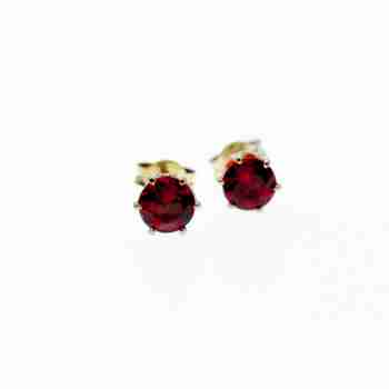 Sky Jewelry Серебряные серьги - гвоздики с гранатом