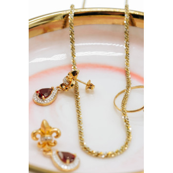 Sky Jewelry Серебряные серьги в позолоте с гранатом