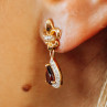 Sky Jewelry Серебряные серьги в позолоте с гранатом