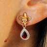 Sky Jewelry Серебряные серьги в позолоте с гранатом