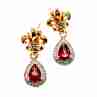 Sky Jewelry Серебряные серьги в позолоте с гранатом