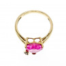 Sky Jewelry Золотое кольцо с розовым топазом и бриллиантом  Сердце